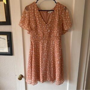 Madewell Peach Flutter Sleeve Dress